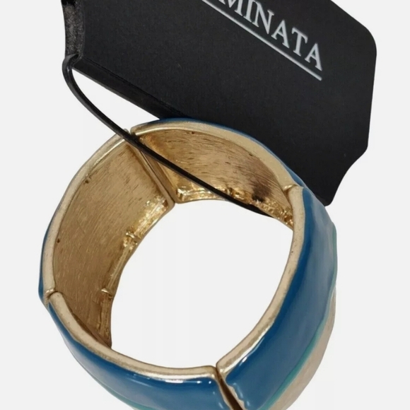 Illuminata Blue Green Gold Jewelry Set Bracelet & Earrings - Picture 5 of 5